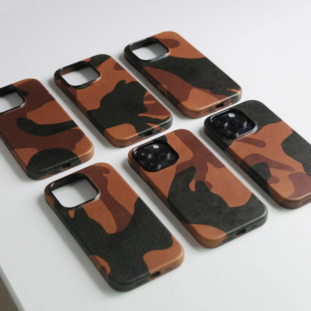 Magsafe  Italian Genuine Leather Case for iPhone - Camo
