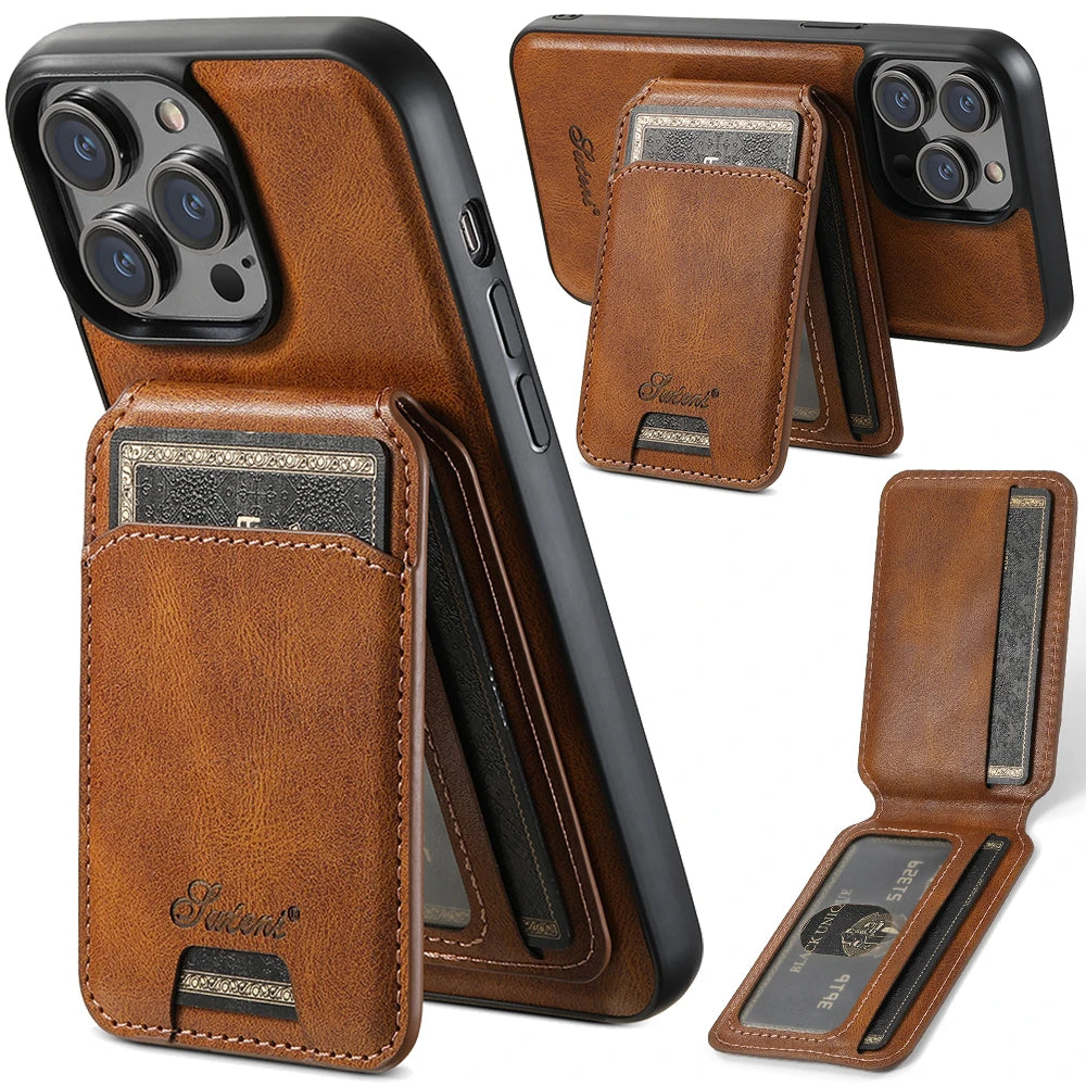 Magsafe Leather Wallet Holder for iPhone and Samsung